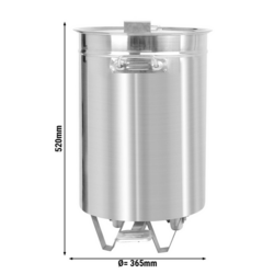 Waste container with lifting lid & foot pedal - 50L - stainless steel