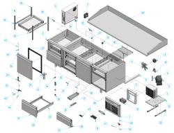 Холодильний стіл для піци Premium PLUS - 2305x800 мм - з 2 дверима та 6 висувними шухлядами