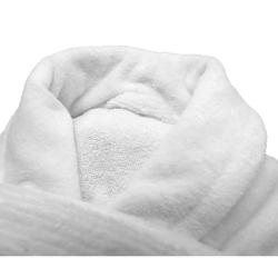 (12 pieces) Hotel & Spa Microfibre Bathrobe – M - 120 cm - White - Shawl Collar - Cotton-lined