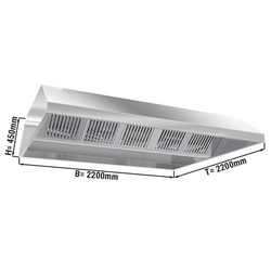 Deckenhaube - 2200mm - mit Filter & Lampe