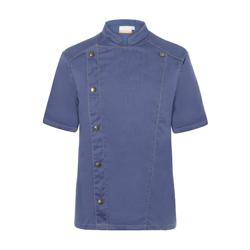 KARLOWSKY | Dżinsowa Bluza kucharska z krótkim rękawem - w stylu   Vintage Niebieski - Rozmiar: 68	