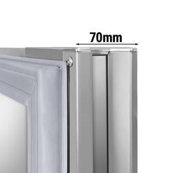 Холодильний стіл Premium PLUS - 2452x700мм - з 3 дверима, 3 висувними шухлядами та бортиком