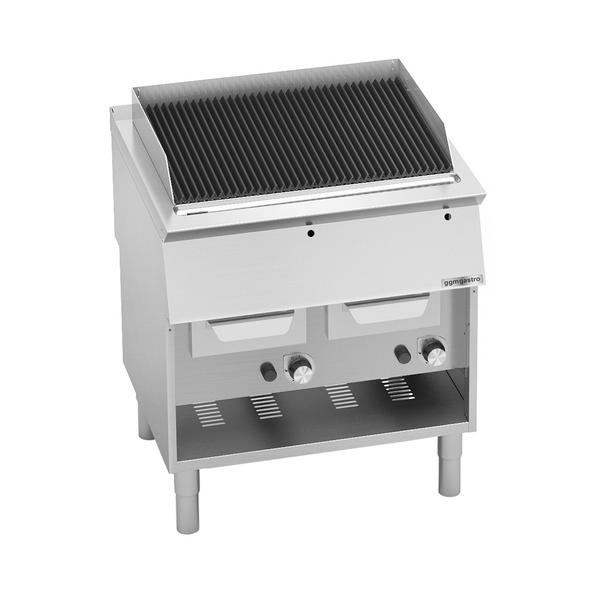 Gas watergrill - 18kW - 0,8x0,73m - Gietijzeren rooster - Staand model - RVS