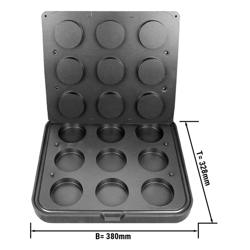 Plăci pentru mașina de tartlete TMNP - Formă tartletă: rotundă - Ø 80 mm - pentru 9 tartlete
