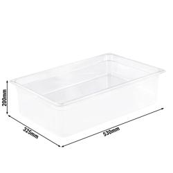 Conteneur GN en polycarbonate 1/1 - transparent - Hauteur : 200 mm        