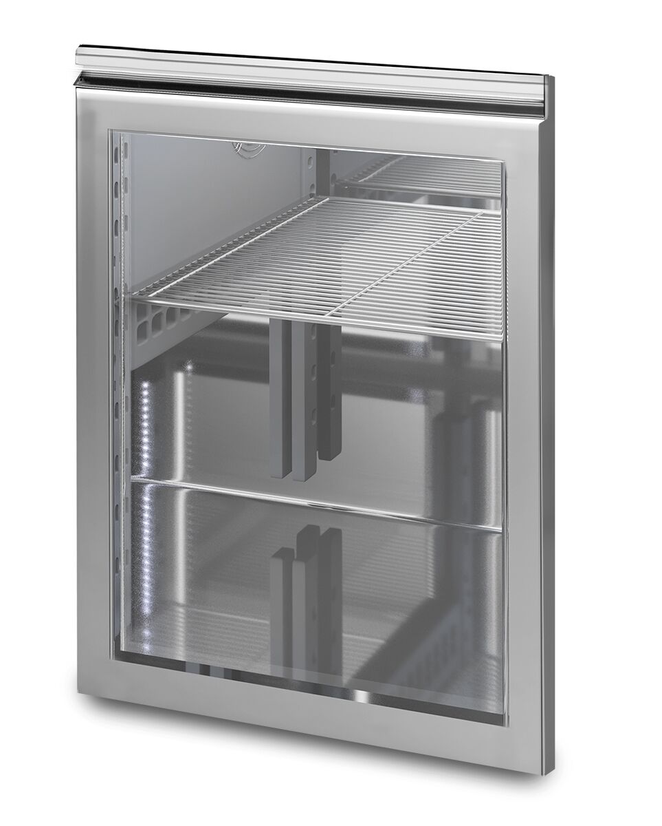 Porte vitrée pour comptoir à bière - double vitrage - 550x50x700mm - pour séries BRA & BLA - butée interchangeable