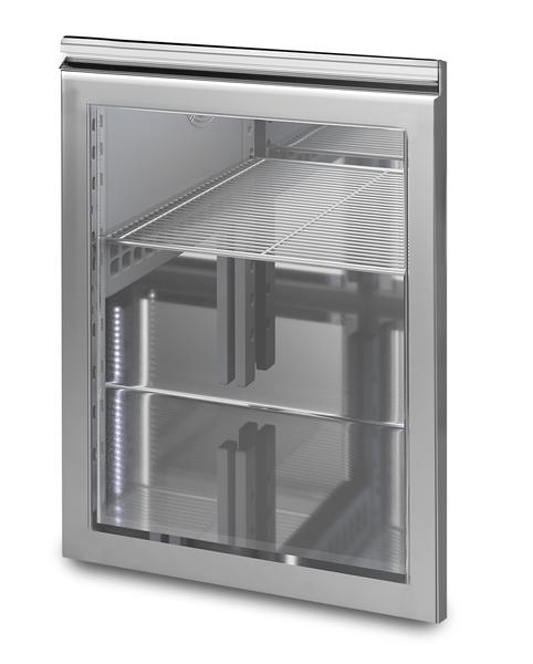 Glasskydd - 550x50x700 mm - rostfritt stål, dubbelglas, växlande gångjärn - för BRA & BLA - Fönster 440x630 mm