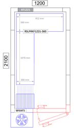 طقم رفوف ألمنيوم - بشكل حرف ل - عمق: 360 مم - سعة التحميل: 600 كغ