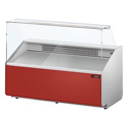Koeltoonbank Alma - 1568x979mm - 324 liter - kleur donkerrood - front donkerrood - met 2 deur(en) - rechte ruit