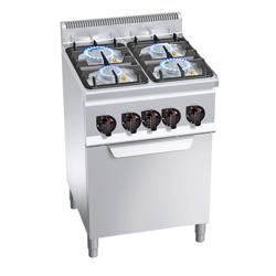 Gasfornuis - Lorenzo 600 - 600x600mm - 19,0 kW - 4 pits - incl. gas statische oven - 3,5 kW