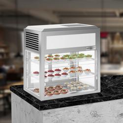 Vitrine Refrigerada de bancada Self-Service - 225L - 900mm - Vidro duplo - com 2 prateleiras - 2 portas traseiras deslizantes
