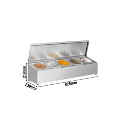 Caixa de Especiarias em aço inoxidável - 5x GN 1/6