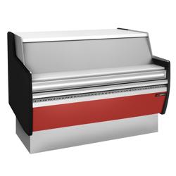 Checkout Counter PREMIUM - Plastic-Coated Worktop, Red Front (RAL 3003), 6 W, Fits KEI‑M
