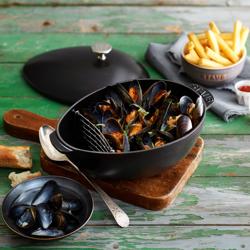 STAUB | SPECIALITIES - Mosselpan - ovaal - 250mm - Gietijzer - Zwart