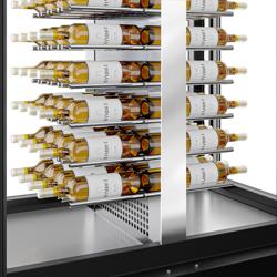 Commercial Panoramic Wine Fridge PREMIUM – Single Zone – up to 104 Bottles – Steel body – 2-door double-glazed