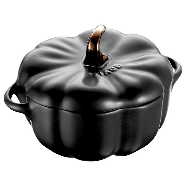 STAUB | CERAMIQUE - Kókuszdoboz - Tök alakú - Ø 120mm - Kerámia - Fekete