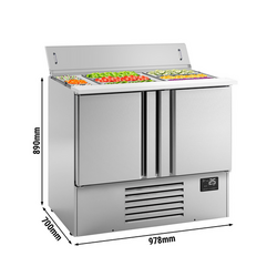 Саладетта Premium PLUS - 978 мм - 2 двери - доступ к 6x GN 1/3 и 3x GN 1/6 - крышка из нержавеющей стали