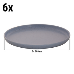 (6 pezzi) SANDY LOAM - Piatto - piano - Ø 280 mm - Blu