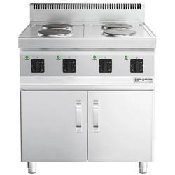 Elektrisk spis - 4x plattor rund (10,4 kW) inkl. underrede | kokspis | spis med plattor | restaurangspis | spis