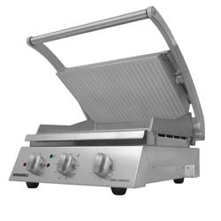 ROBAND | Contactgrill | Hamburger grill - 3.1 kW - bovenzijde Gegroefd & onderzijde Glad - Grilloppervlak: 500x275mm