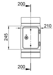 Rör - med inspektionslucka - med låda - i rostfritt stål - Längd: 426 mm - Ø 400 mm