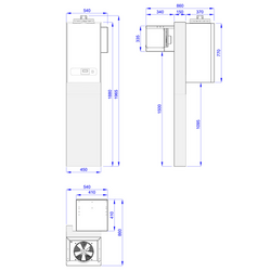 Hűtőcella - 1,8 x 1,8 m - magasság: 2,01 m - 4,97 m³ - fali hűtőegységgel együtt PLUS