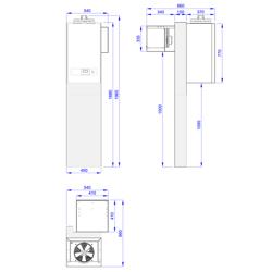 Cámara de refrigeración - 1,5 x 1,2 m - altura: 2,01 m - 2,6 m³ - incl. Unidad Refrigeradora de pared PLUS / Célula refrigerada