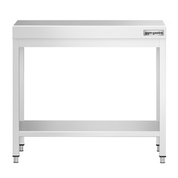 Производственный стол из нержавеющей стали PREMIUM - 700x700 мм - с нижней полкой, без борта