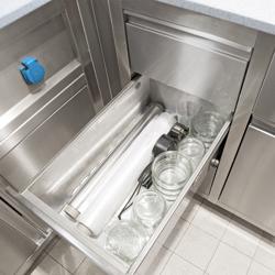 Ormarić s ladicama PREMIUM - inox AISI 304 - s 2 ladica i s povišenim stražnjim rubom - 500 x 600 x 870 mm