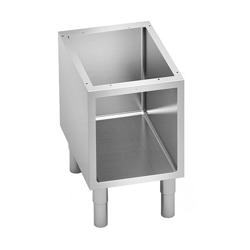 Onderstel PAOLO 700 - 400x630x(H)610mm - open onderbouw | RVS | 3-zijdig gesloten | met bodemschap | in hoogte verstelbare stelvoeten - passend voor 700-serie