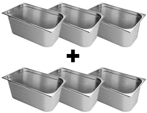 GN kantiner 1/1 - Djup 200 mm - Set om 6 st 