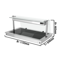 Placa de aquecimento encastrável - 1,1m - 3x GN 1/1- com proteção de vidro