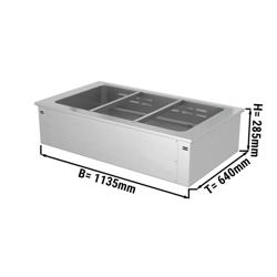 Inbouw bain-marie (drop-in) - 1000mm - 2,19 kW - 3x GN 1/1