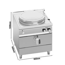Marmite électrique de cuisson - 100 litres - 16 kW - chauffage indirect - avec arrivée d’eau et robinet de vidange