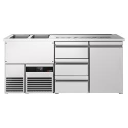 Banco spillatura birra PREMIUM - 1950x700mm - 1 porta & 3 cassetti