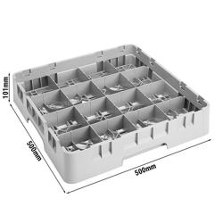 CAMBRO | CAMRACK® - Cup dishwasher rack 1/1 - with 16 compartments - 500x500mmn - Gray