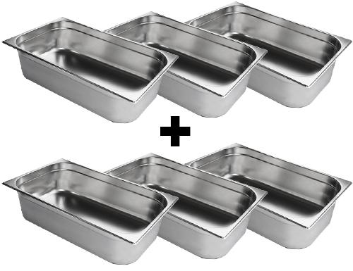 Contenedor GN de ​​acero inoxidable 1/1 - profundidad: 100 mm