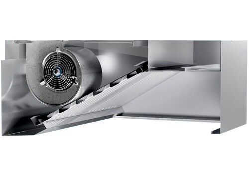 Ventilationskåpa 1,2 m - med motor, controller, filter och lampa