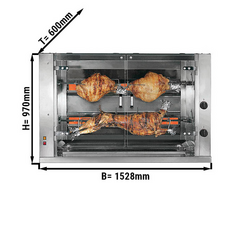 Lamm-/spädgrisgrill - Elektrisk - 13,2kW - med 2 spett