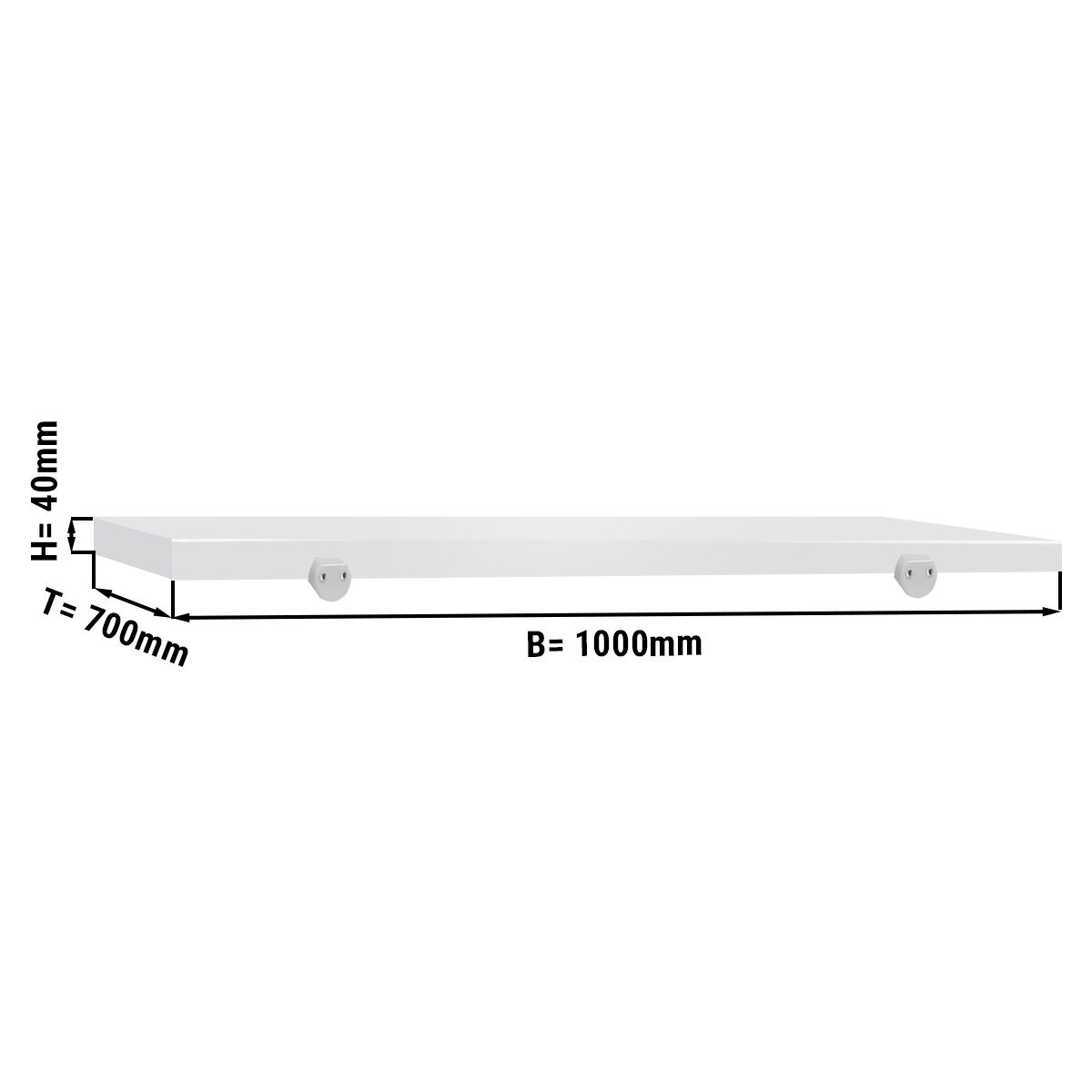 Planche à découper pour table de travail - 1000x700 mm - Conforme HACCP - Blanc