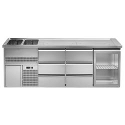 Ψυγείο Πάγκος Μπύρας Premium PLUS - 2500x700mm - 1 γυάλινη πόρτα & 6 συρτάρια