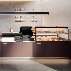 Vitrina za kolače RIGA - 1370x990 mm - 138 l - Ventilirano hlađenje - s 2 vrata - s 2 polica