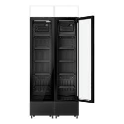 (2 قطع) ثلاجة عرض مشروبات PREMIUM - SUPERCOOLER - 870 mm - 290 L - تصميم بدون إطار - مع 2 أبواب زجاجية & لوحة إضاءة إعلانية - أسود