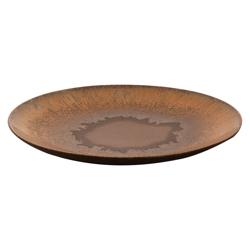 (4 pcs) CECIL - Assiette - Grès - Ø270mm - Brun