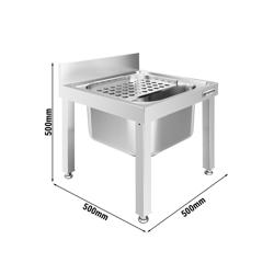 Ausgussbecken mit verstellbarem Abtropfgitter