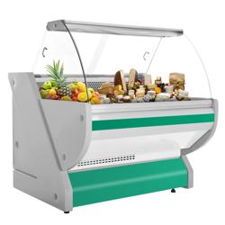 Witryna chłodnicza - 1125x1150x1310mm - 250L - Zielony - 3 półki - z oświetleniem - blat roboczy z granitu