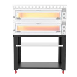 Commercial Pizza Oven Trolley Stand for PIOS63/PIOS63#2 – 2 shelves, wheels, black, 1300×950×1100 mm