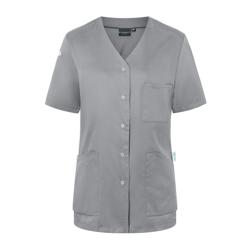KARLOWSKY | Ladies' Tunic Essential – Platinum Grey - Size 56 - Short Sleeve - V-Neck - 95°C Washable