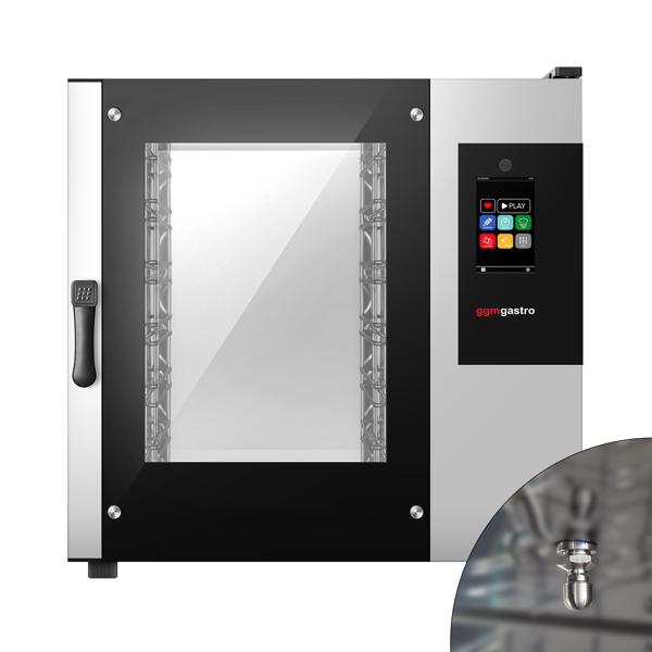 Bakery-Electric Commercial Combi Oven - Touchscreen Controls - 6x EN 600x400 - incl. Automatic washing system, Core temperature probe, HACCP monitoring, USB