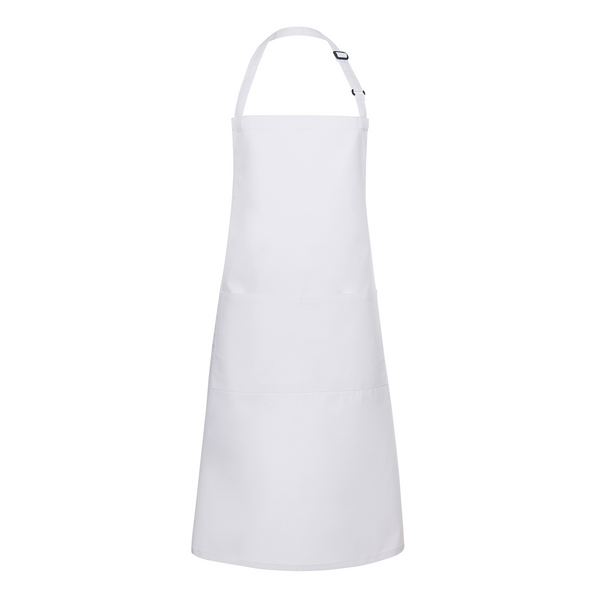 Karlowsky - Delantal con pechera con bolsillo Basic - Blanco